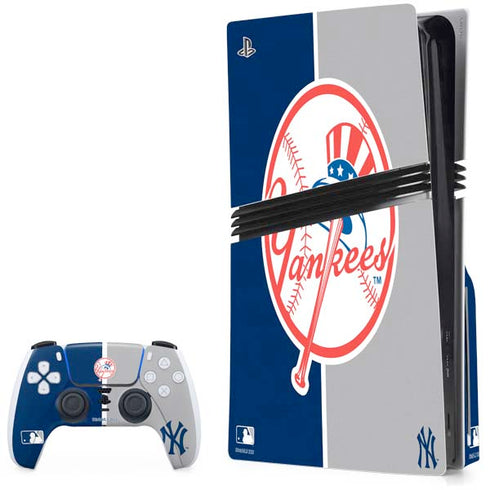 MLB New York Yankees Split PS5 Pro Disk Bundle  Skin